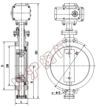 电动对夹蝶阀 结构图