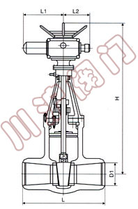 电动焊接闸阀,结构图