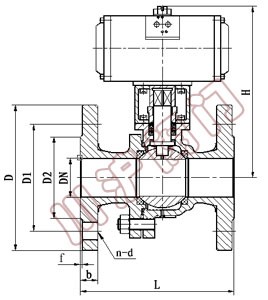 ZSHO气动切断球阀 尺寸图