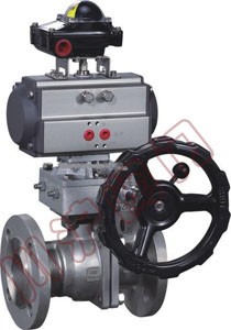 ZSHK气动带手轮浮动球阀