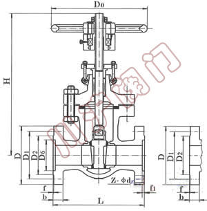 Z41楔式闸阀,结构图
